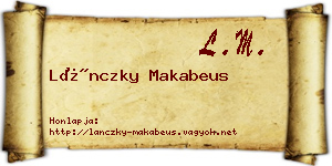 Lánczky Makabeus névjegykártya